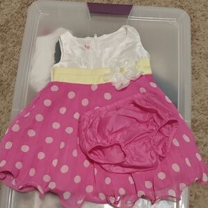 Jessica Ann Pink Polka Dot Dress with Bloomers